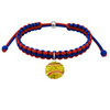 Softball charm bracelet with adjustable multi-colored rope, perfect softball jewelry for girls and softball gifts.