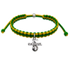 Multi-colored adjustable softball charm bracelet with 'I love softball' pendant, perfect softball jewelry gift for girls.