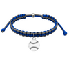 Adjustable softball charm bracelet in blue and gray, perfect softball jewelry gift for girls.