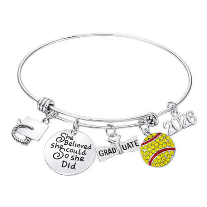 2026 Sports Graduation Bracelet - She Believed She Could- Pick Activity