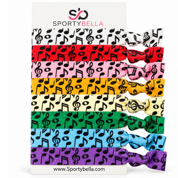 Music Hair Ties, Girls Music Gift , Treble Clef Jewelry