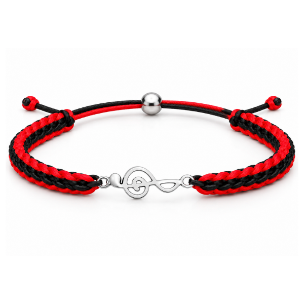 Music Note Treble Clef Multi Colored Rope Bracelet - Pick Color