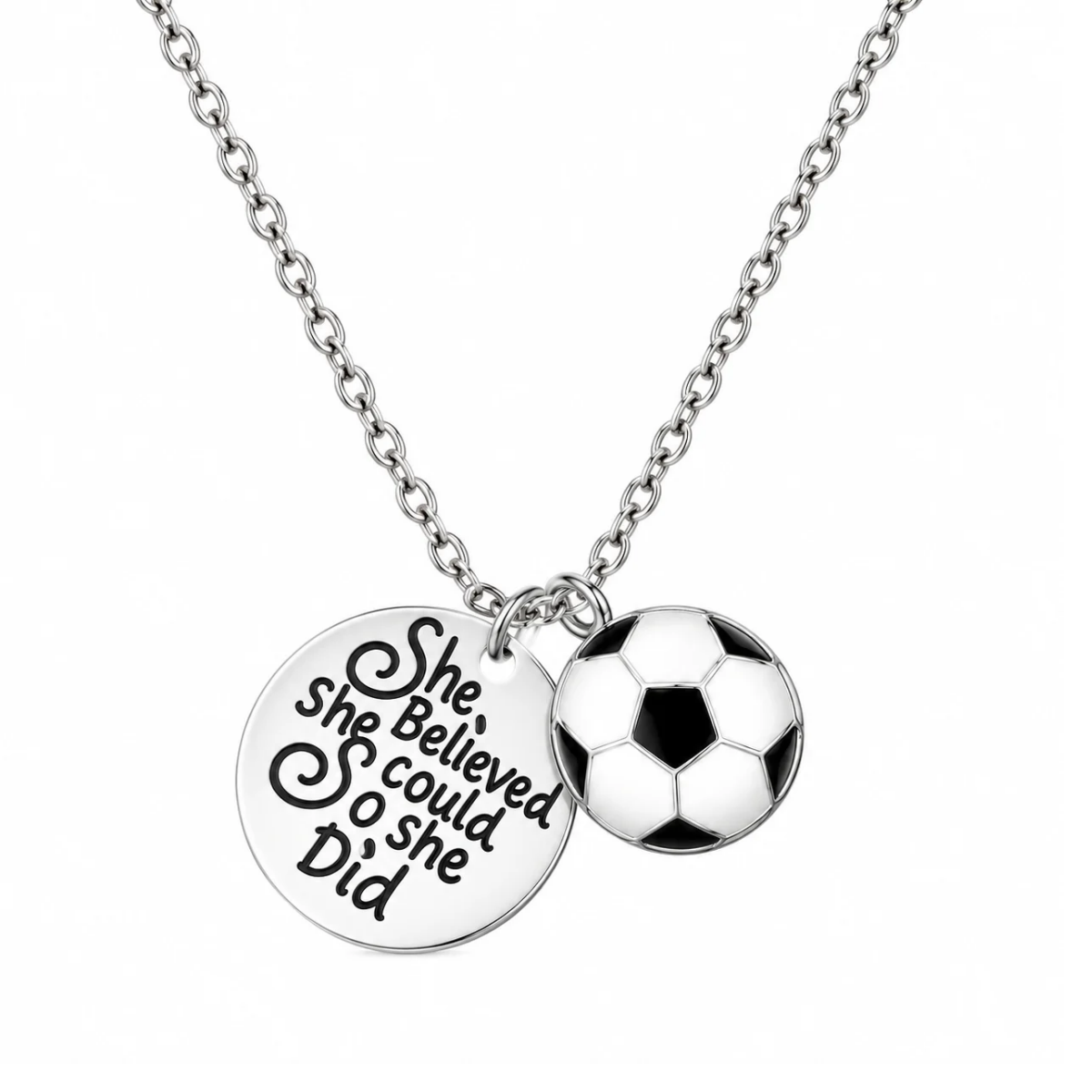 Soccer Gift Set with Drawstring Bag, Necklace & Earrings