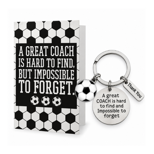 Soccer Coach Keychain & Card Gift Set, Great Coach is Hard to Find