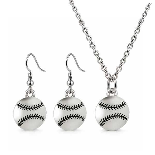 Softball Pendant & Earring Set