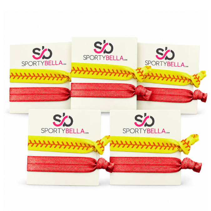 Softball Hair Tie Bundle - 5 pc set- Pick Colors