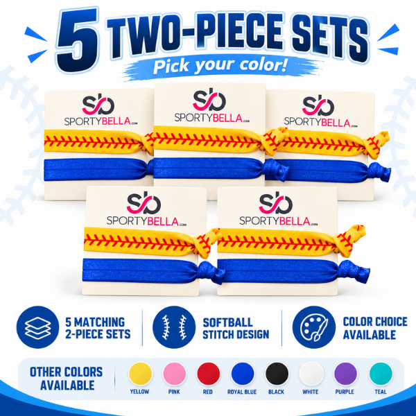 Softball Hair Tie Bundle - 5 pc set- Pick Colors