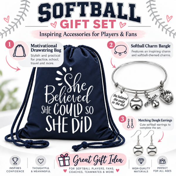She Believed Softball Gift Set