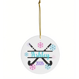 Personalized Field Hockey Ornament