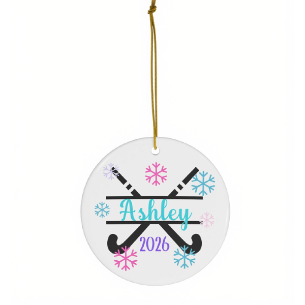 Personalized Field Hockey Ornament