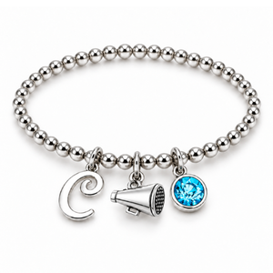Personalized Beaded Cheer Charm Bracelet