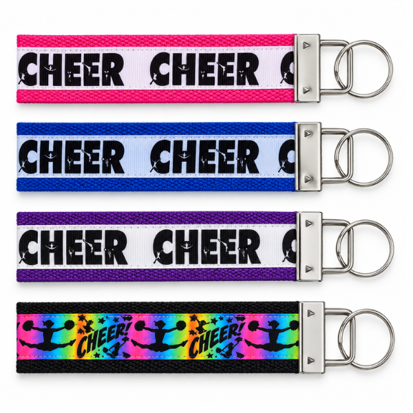 Girls Cheer Wristlet Keychain- Multi Colored