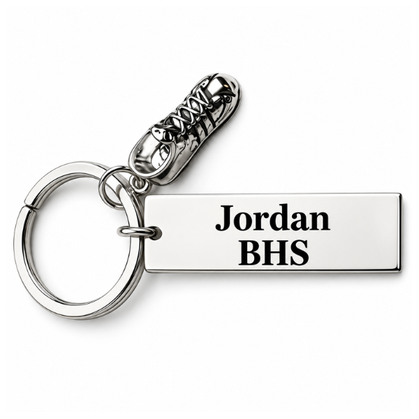 Engraved Runner Bar Keychain