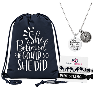 Wrestling She Did Necklace Gift Bundle