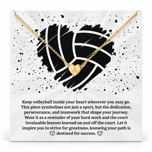 Volleyball Heart Initial Necklace