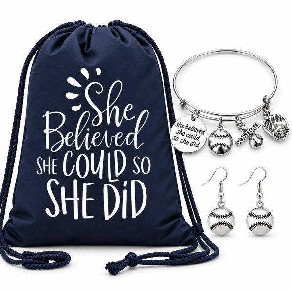 She Believed Softball Gift Set
