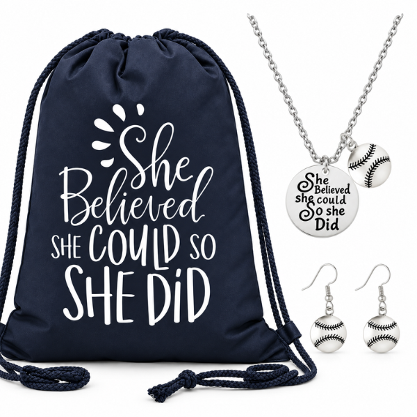 She Believed Softball Gift Set