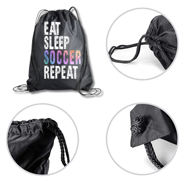 Soccer Sportybag - Eat Sleep Soccer Repeat Nylon Drawstring Bag