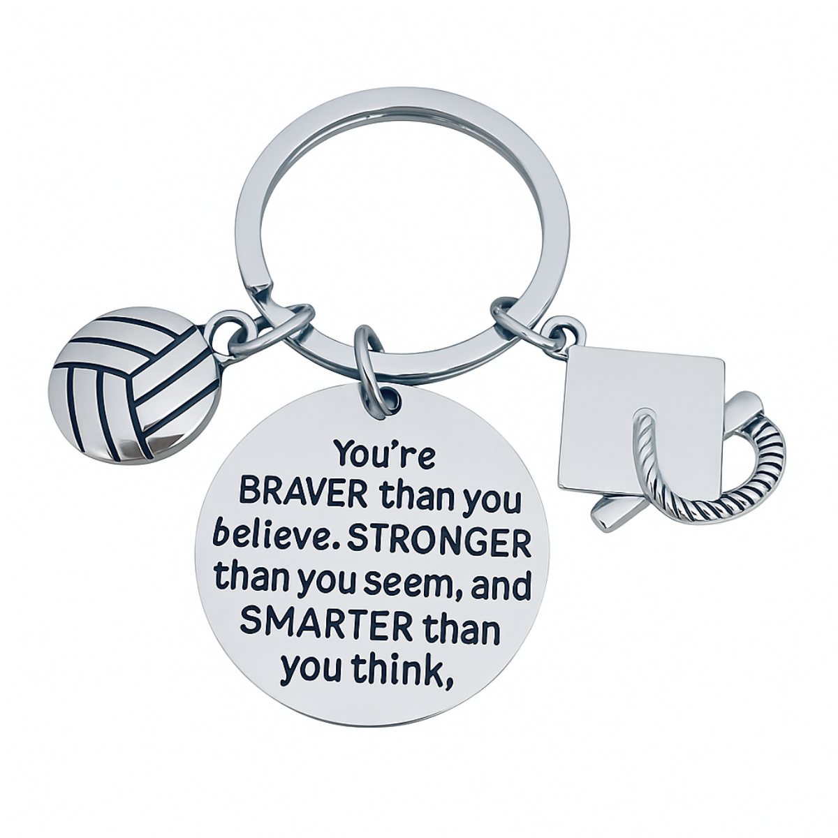 Sports Graduation Keychain - Braver Thank You Believe- Pick Activity