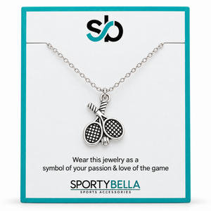 Tennis Necklace - Silver Rackets