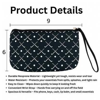 Field Hockey Small Wristlet Pouch Purse