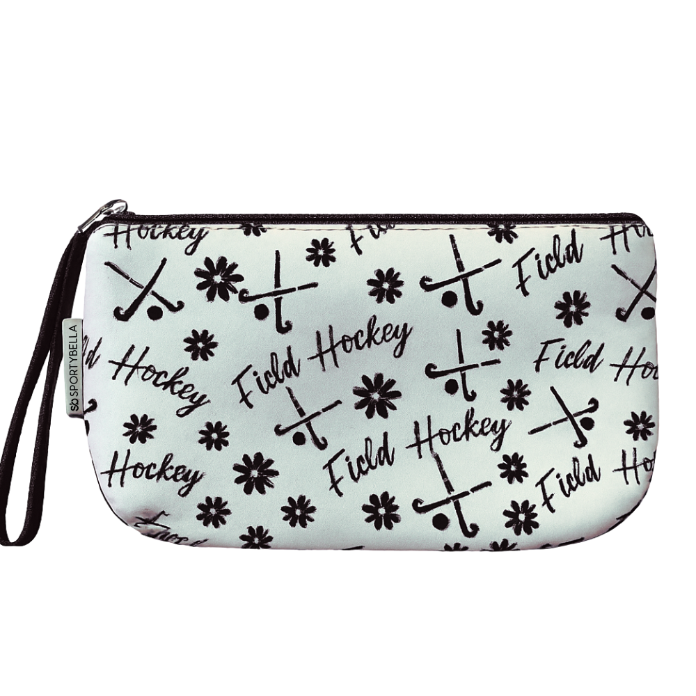 Field Hockey Flower Wristlet Pouch Purse- Pick Color