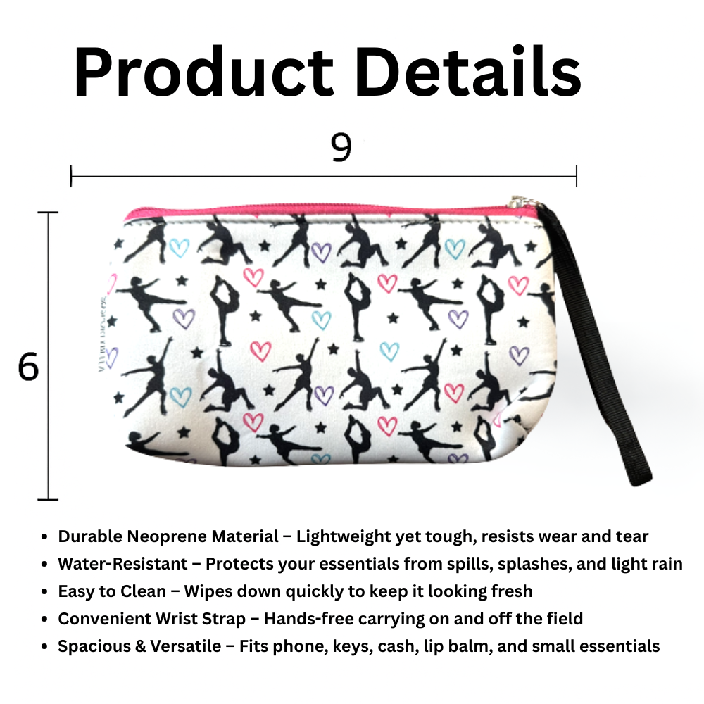 Figure Skater Wristlet Pouch Purse