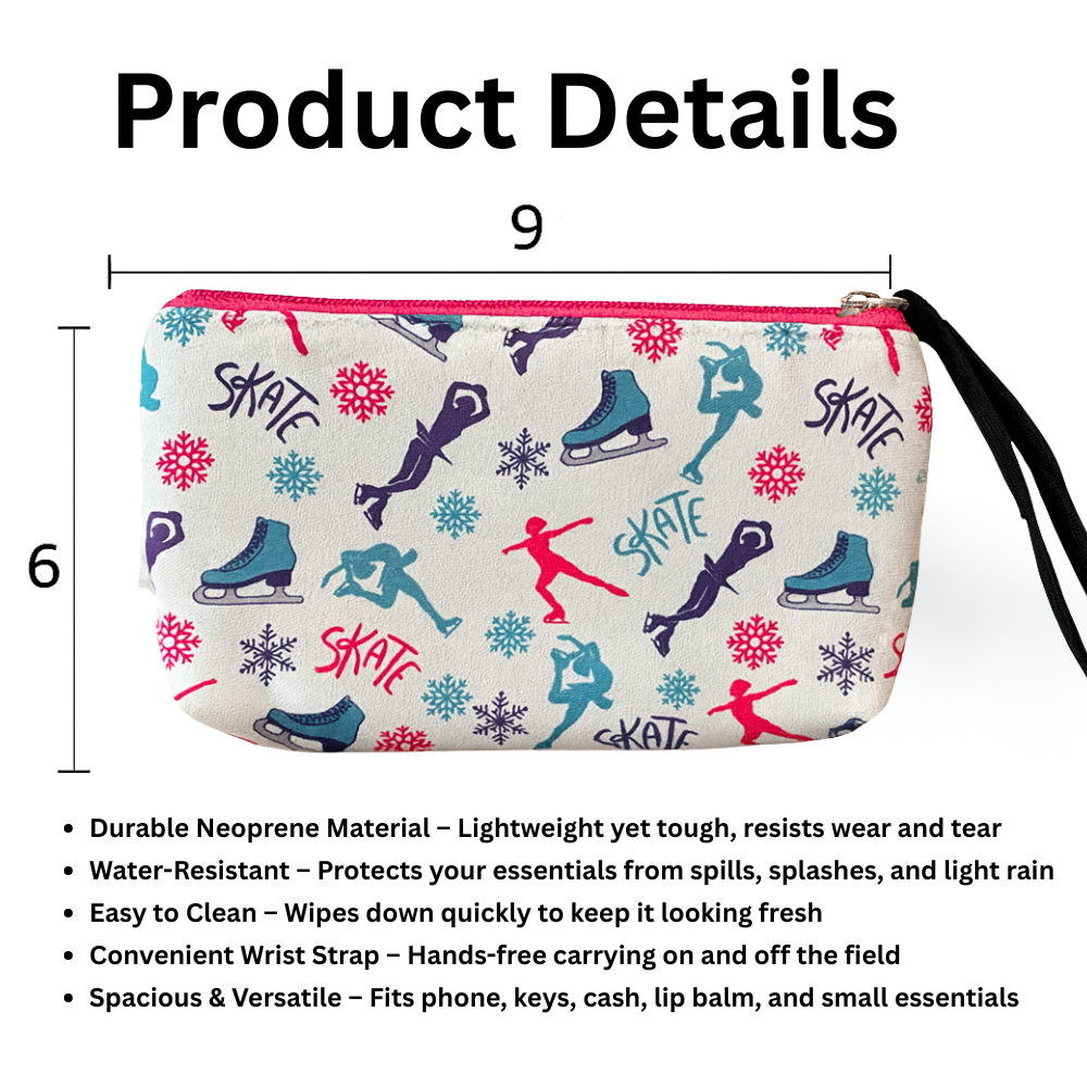 Figure Skateing Wristlet Pouch Purse