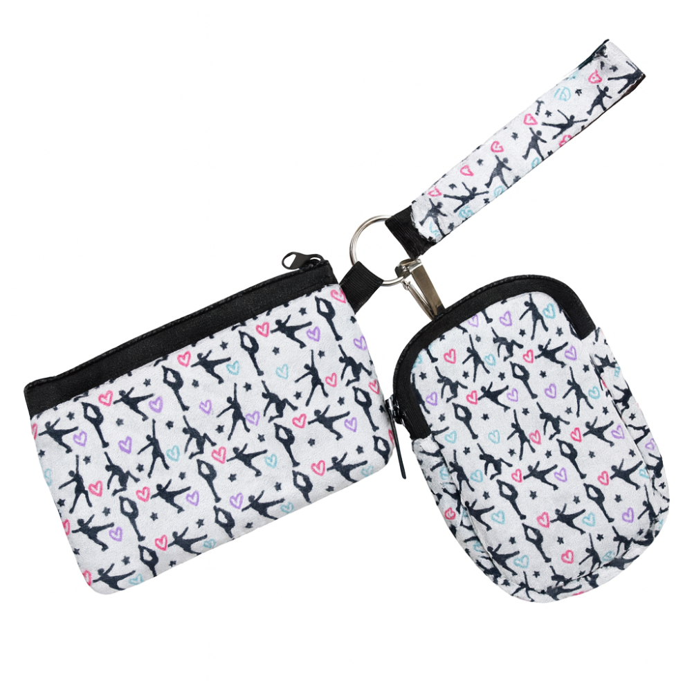 Figure Skating Dual Pouch Wristlet Wallet