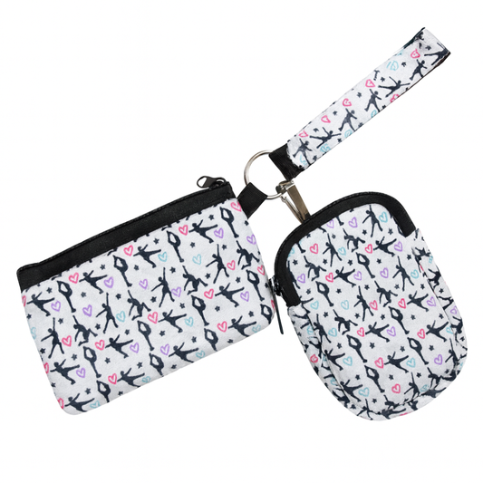 Figure Skating Dual Pouch Wristlet Wallet