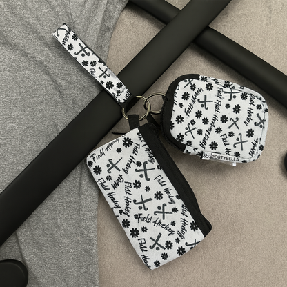 Field Hockey Dual Pouch Wristlet Wallet