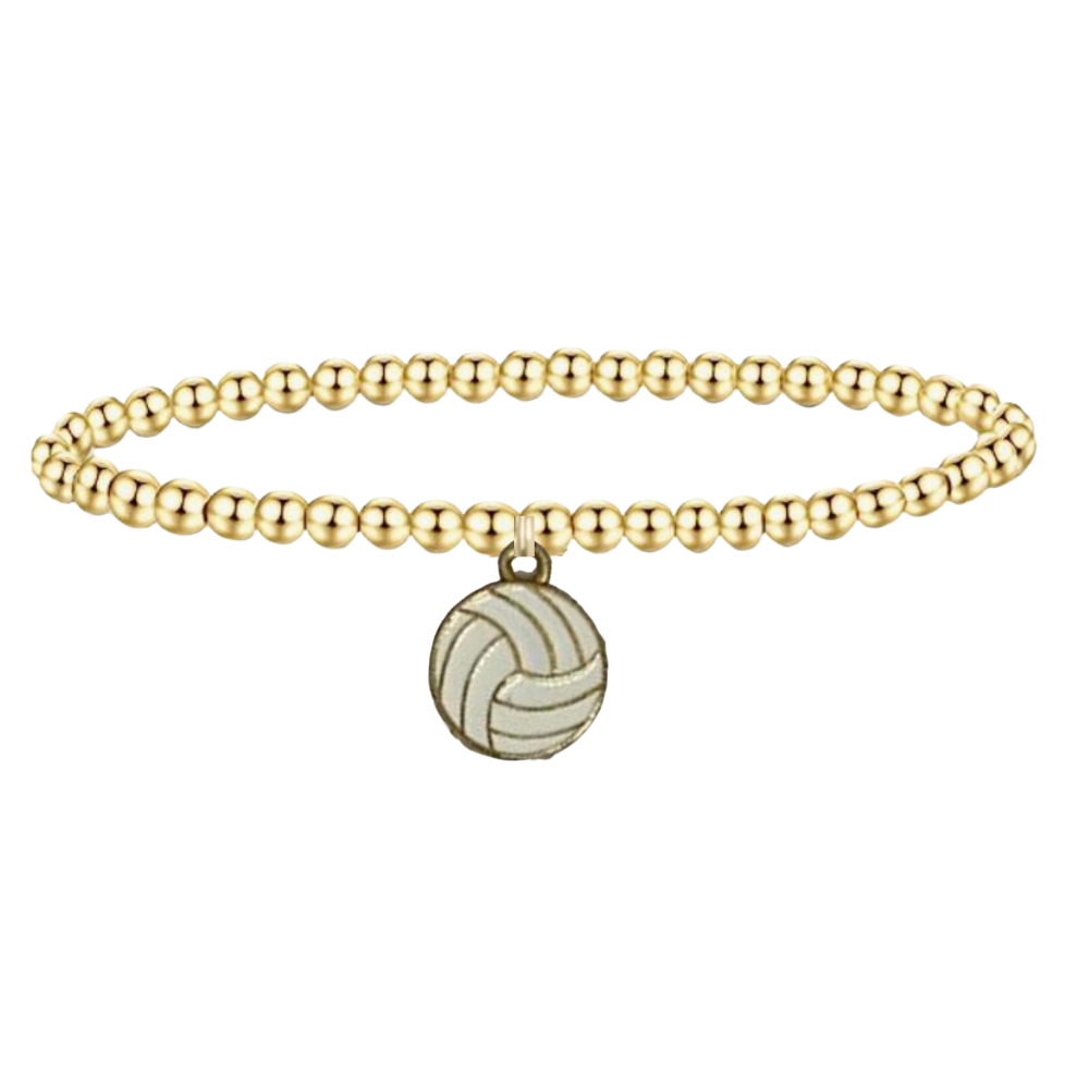 Volleyball Beaded Stacks Bracelet