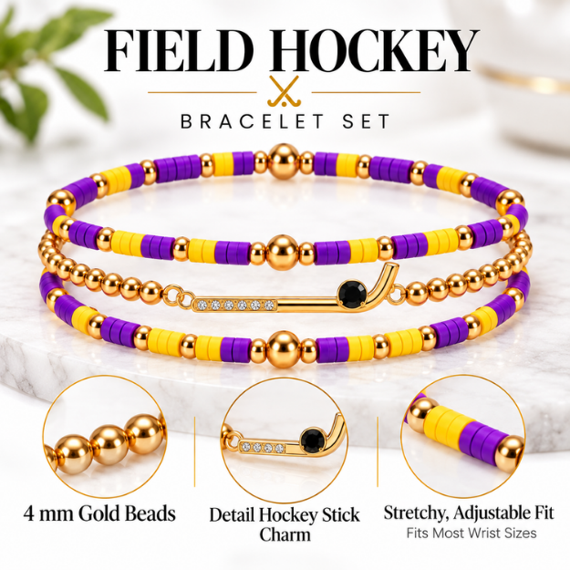 Field Hockey CZ Game Day Bracelet Stack