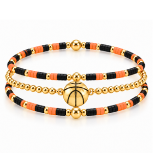 Basketball Game Day Bracelet Stack