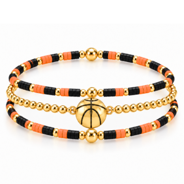 Basketball Game Day Bracelet Stack