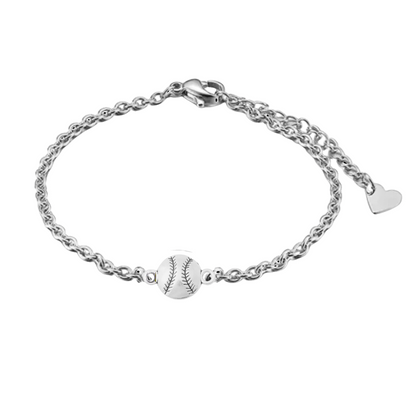 Softball Charm Chain Bracelet