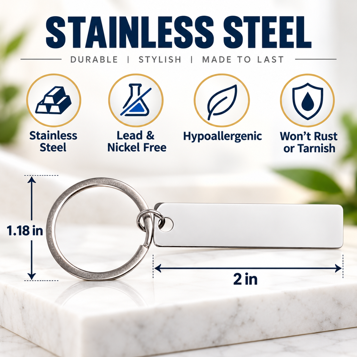 Engraved Runner Bar Keychain