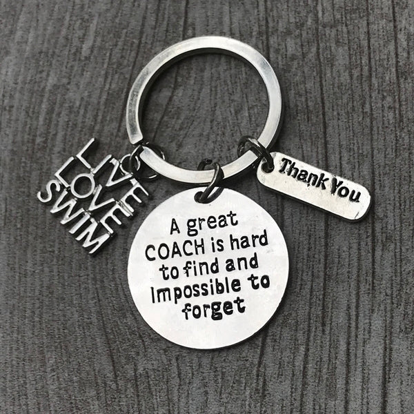 Swim Coach is Hard to Find But Impossible to Forget Keychain
