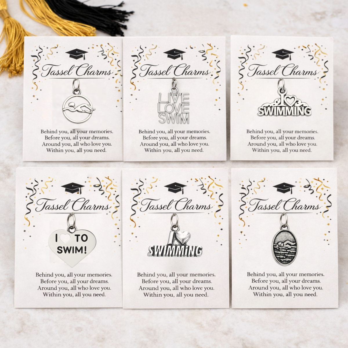 Swim Graduation Tassel Charm