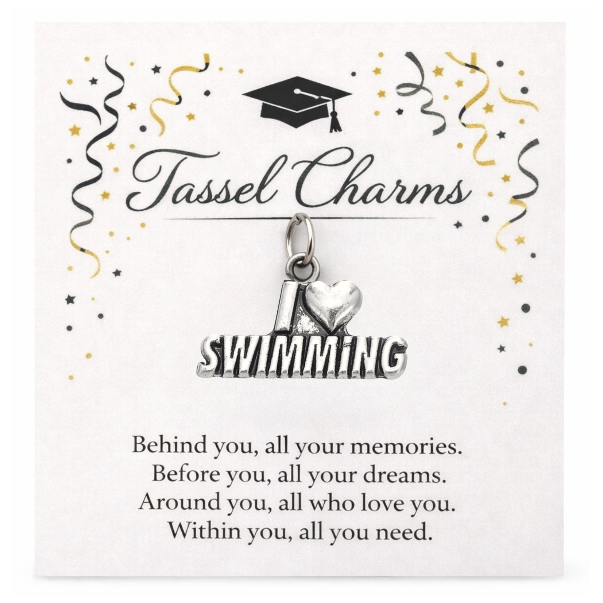 Swim Graduation Tassel Charm