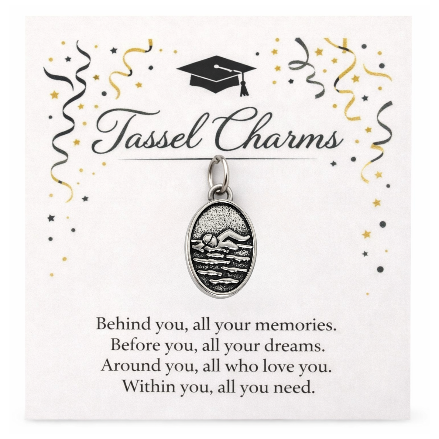 Swim Graduation Tassel Charm
