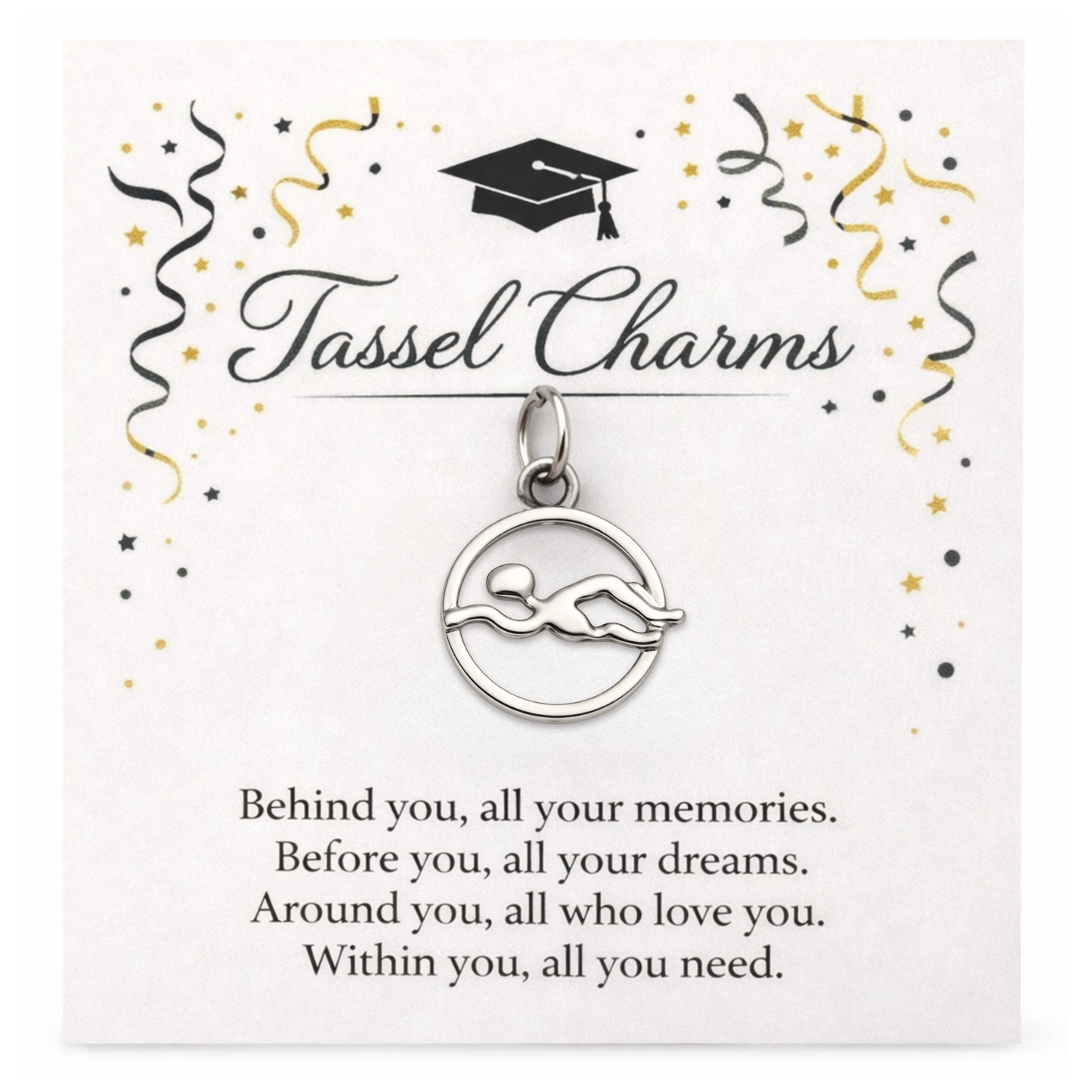 Swim Graduation Tassel Charm