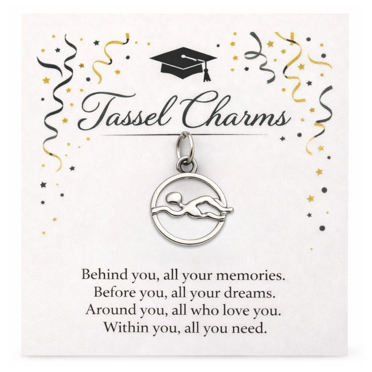 Swim Graduation Tassel Charm