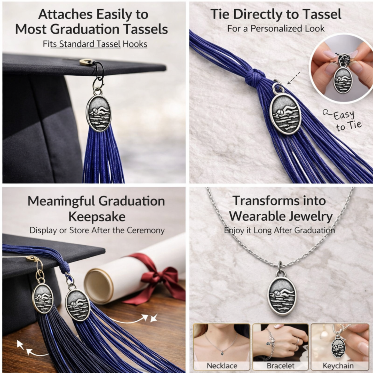 Swim Graduation Tassel Charm