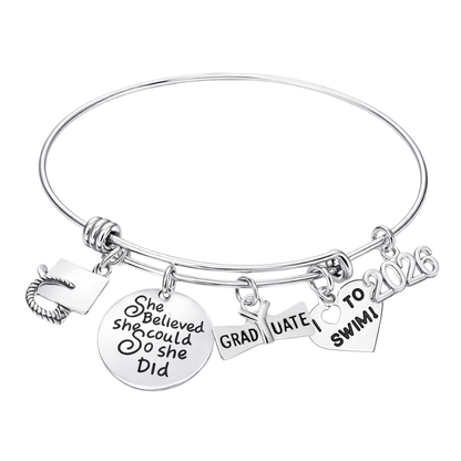 2026 Sports Graduation Bracelet - She Believed She Could- Pick Activity