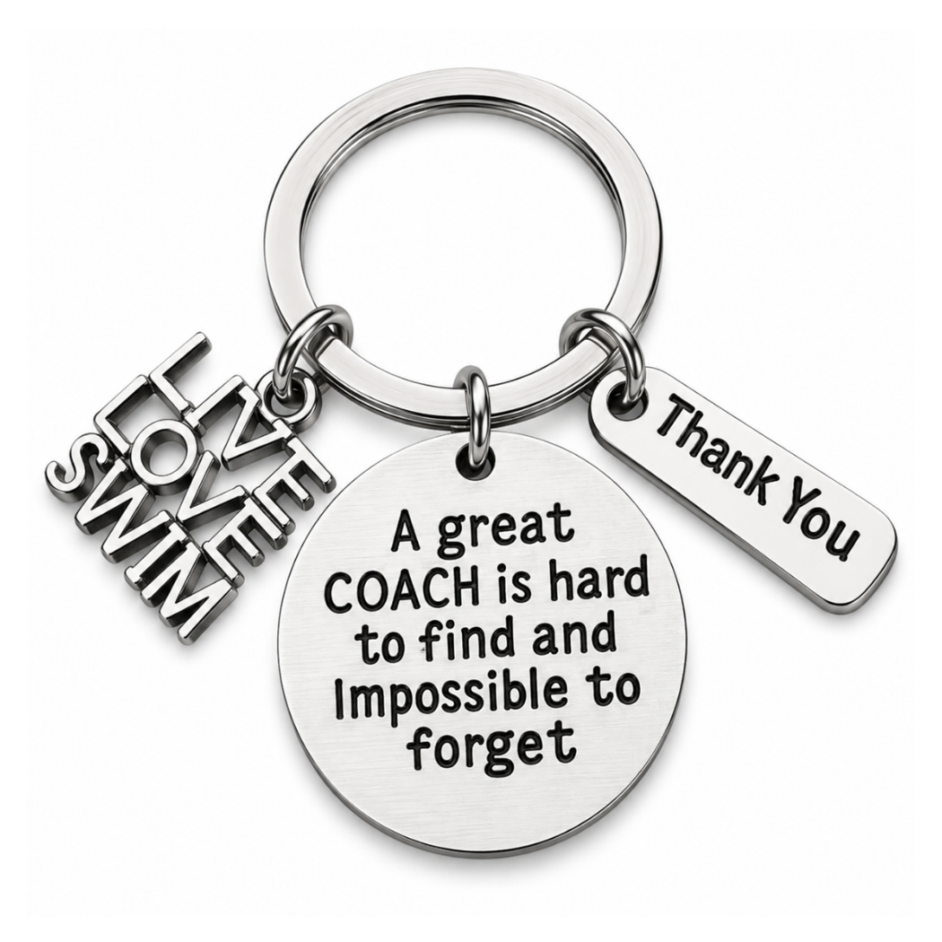 Swim Coach is Hard to Find But Impossible to Forget Keychain