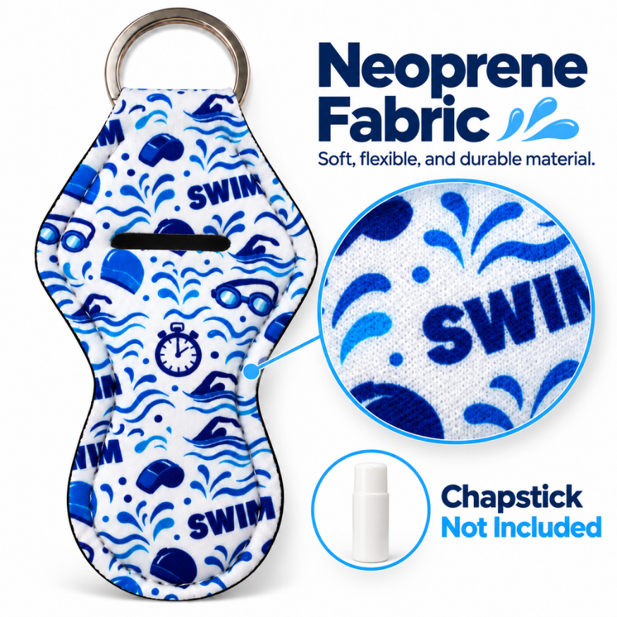 Swim Chapstick Holder Keyhcain