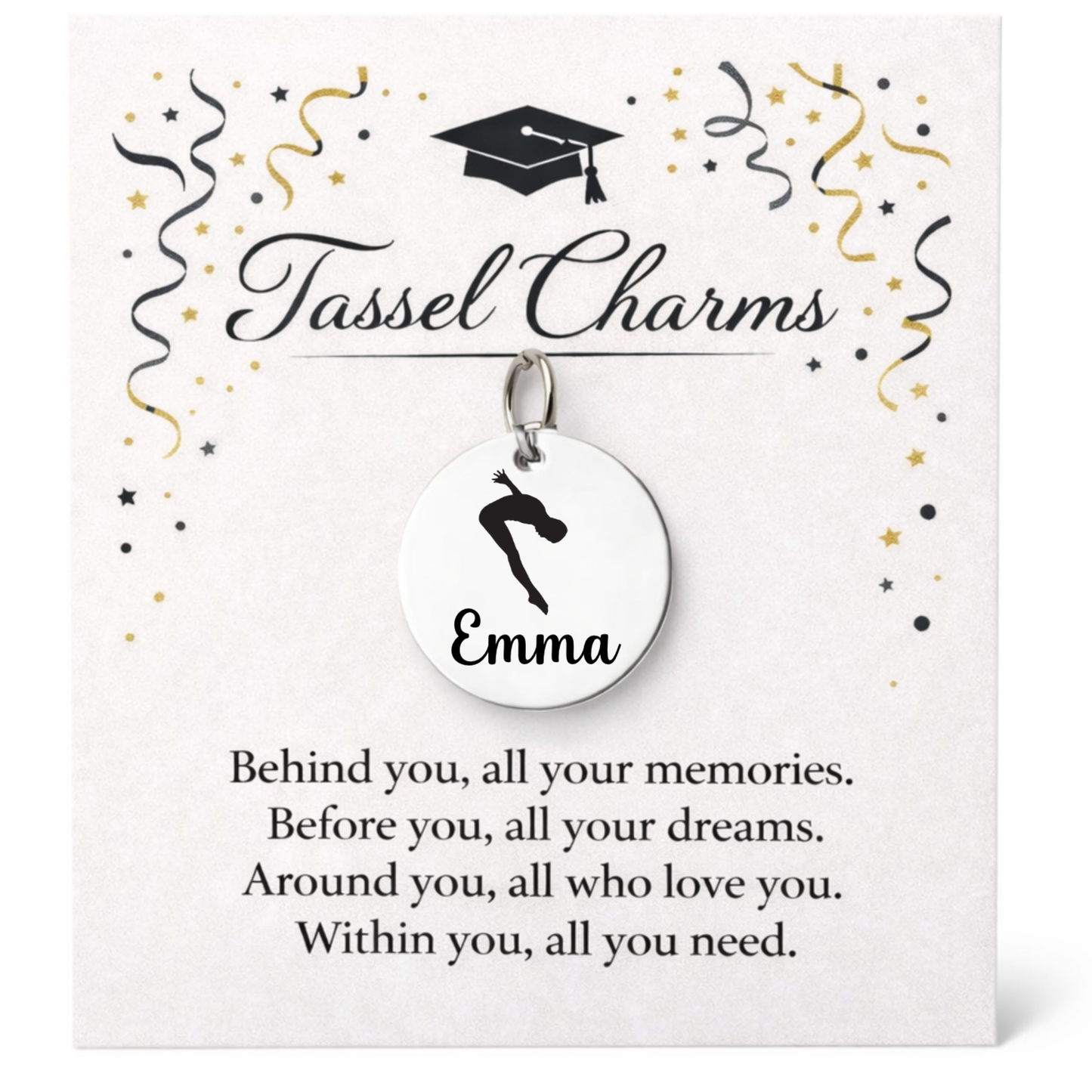 Swimming Engraved Tassel Charm