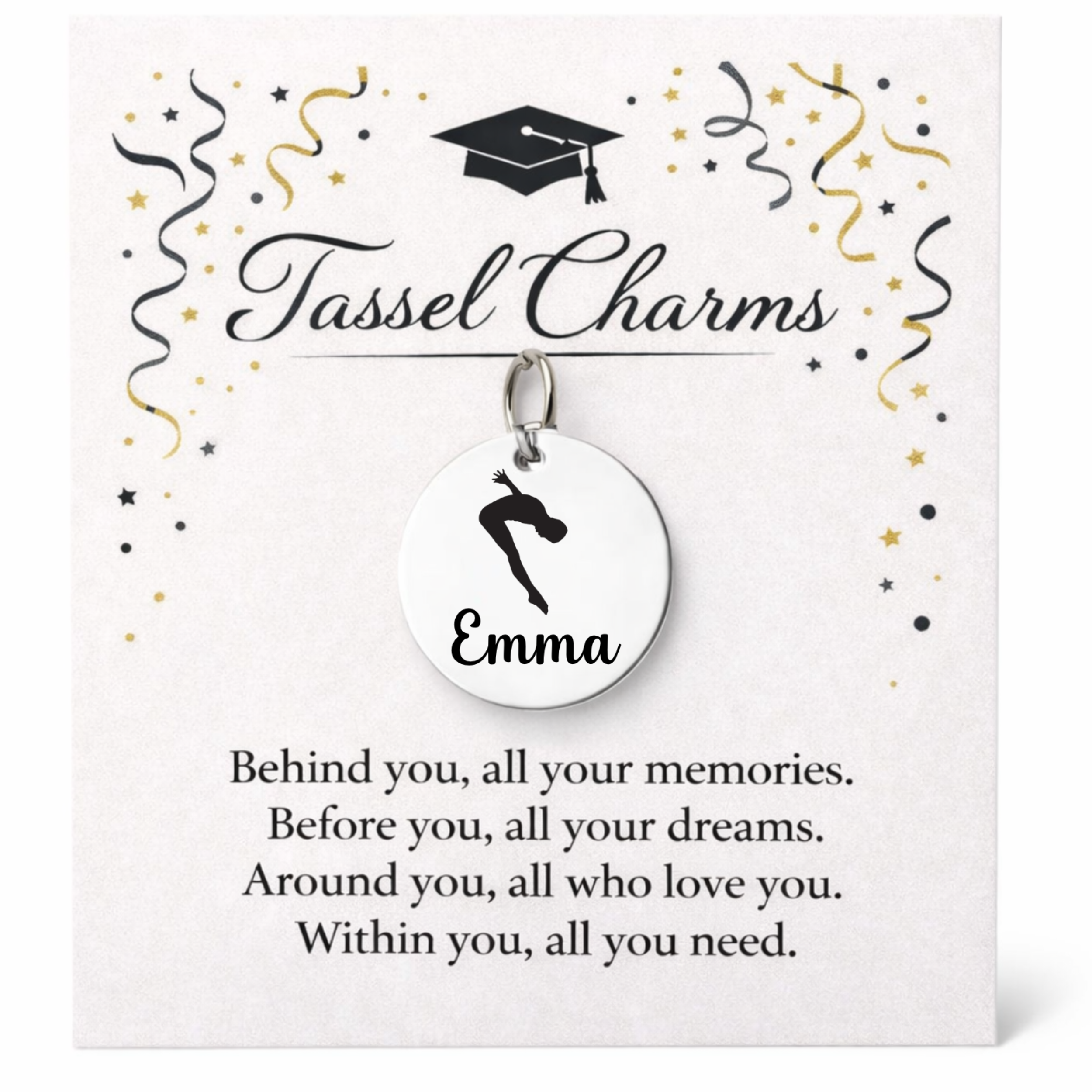 Swimming Engraved Tassel Charm