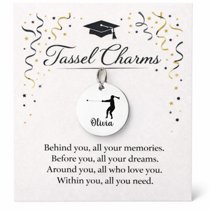 Hammer Throw Engraved Tassel Charm